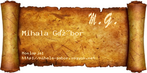 Mihala Gábor névjegykártya